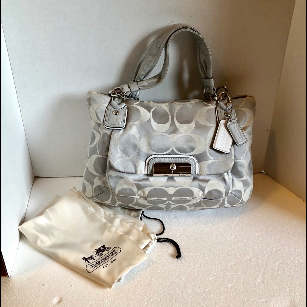 Coach silver and grey bag